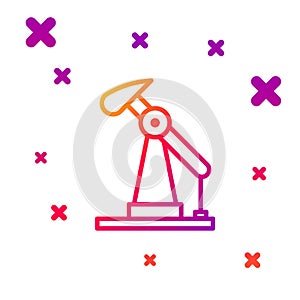 Color line Oil pump or pump jack icon isolated on white background. Oil rig. Gradient random dynamic shapes. Vector