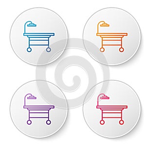 Color line Operating table icon isolated on white background. Set icons in circle buttons. Vector Illustration