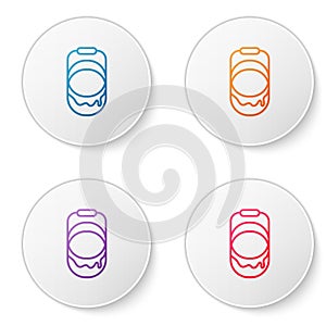 Color line Paint bucket icon isolated on white background. Set icons in circle buttons. Vector