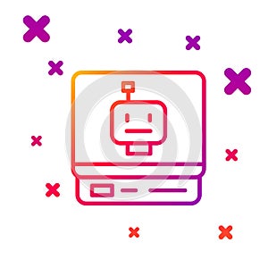 Color line Robot icon isolated on white background. Artificial intelligence, machine learning, cloud computing. Gradient