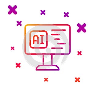 Color line Software, web developer programming code icon isolated on white background. Javascript computer script random