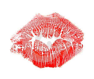 Color lipstick kiss mark photo