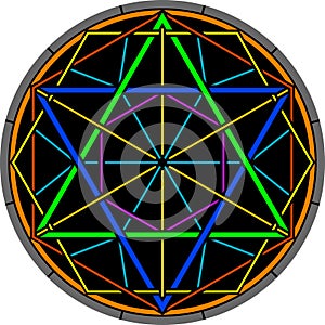 Color magic hexagram