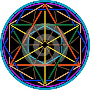 Color magic hexagram