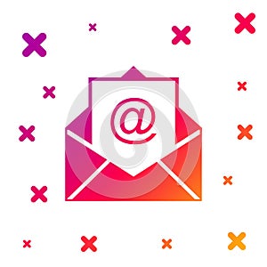 Color Mail and e-mail icon isolated on white background. Envelope symbol e-mail. Email message sign. Gradient random