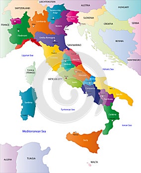 Color map of Italy photo