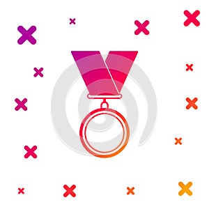 Color Medal icon isolated on white background. Winner symbol. Gradient random dynamic shapes. Vector