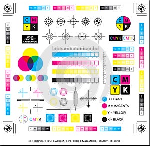 color mixing scheme or color print test calibration concept.