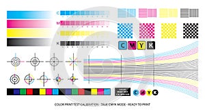 Color mixing scheme or color print test calibration concept.