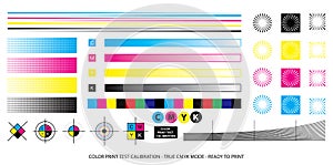 Color mixing scheme or color print test calibration concept.