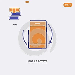 2 color Mobile rotate concept vector icon. isolated two color Mobile rotate vector sign symbol designed with blue and orange