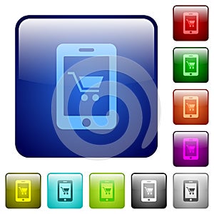 Color mobile shopping square buttons