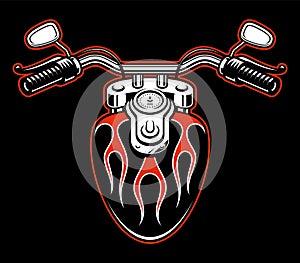 Color motorcycle handlebar vector illustration