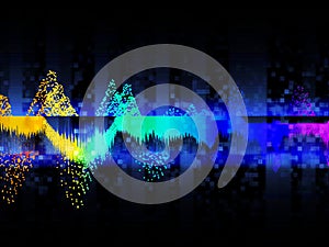Color music abstract background. Equalizer showing sound wave. Technology and science background concept
