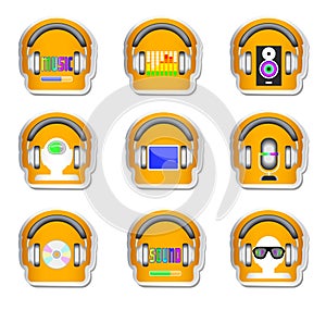 Color music set 9 headphone with gadget .