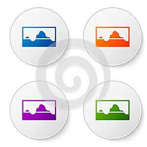 Color Music wave equalizer icon isolated on white background. Sound wave. Audio digital equalizer technology, console