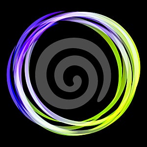 Color neon light circle. Shining round techno frames collection. Color neon abstract background with glow. Vector