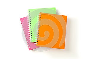 Color notebooks with space for text isolated