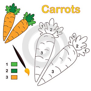 Color by number: carrots