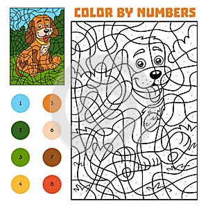 Color by number for children, Dog