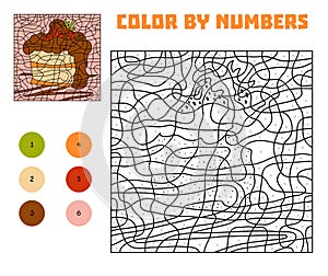 Color by number, education game, Cake