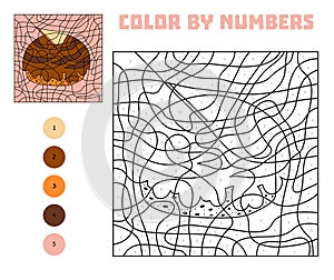 Color by number, game for children, Cupcake