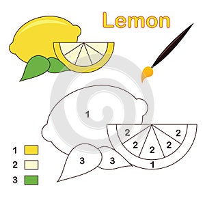 Color by number: lemon photo