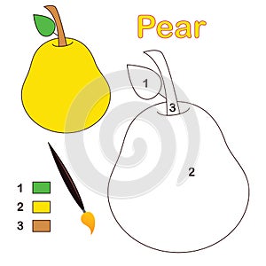 Color by number: pear