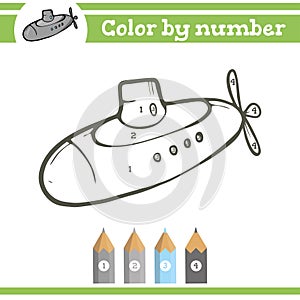 Color by numbers. Coloring page for preschool children. Learn numbers for kindergartens and schools.