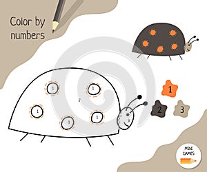 Color by numbers - educational game for kids. Scandinavian Cartoon Vector