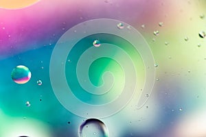 Color oil drop abstract background, Flat images with blurred and sharpen circles together with multicolor background. Stiring