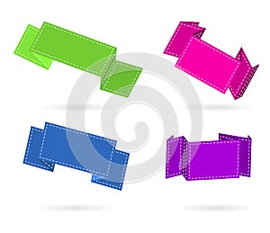 Color origami labels set
