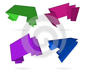 Color origami labels set