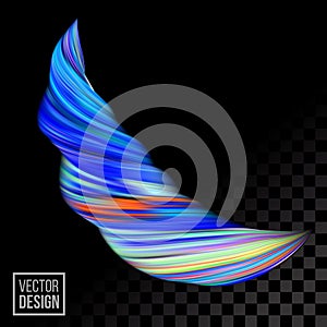 Color paint 3D wave twist vector blue background