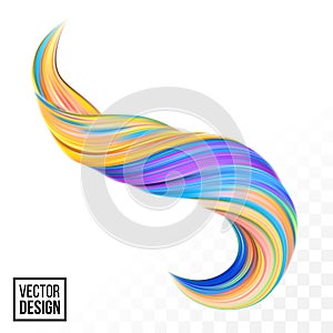 Color paint 3D wave twist vector yellow background