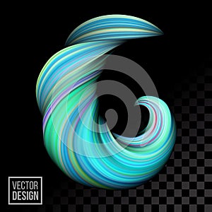 Color paint background vector abstract 3D wave