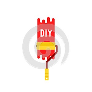 Color paint roller like diy icon