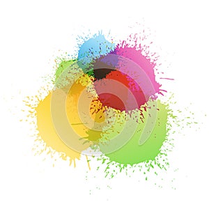 Color paint splashes