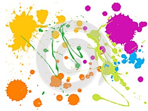 Color paint splashes