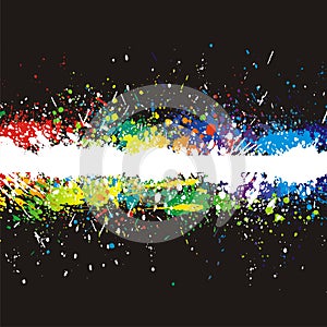 Color paint splashes. Gradient background