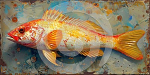 Color paint watercolor art Fish aquarium Animals wildlife illustration