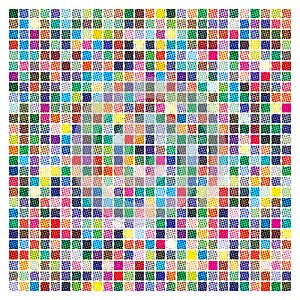 Color palette with halftone pattern. 729 different colors.