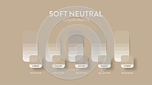 Color palette in Neutral colour theme collections. Color inspiration or colour chart.