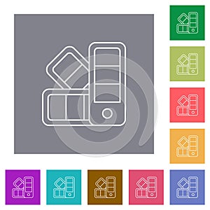 Color palette outline square flat icons photo