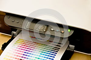 Color palette on paper and printer