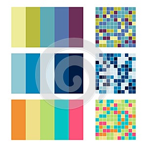 Color palette set background. Harmony color combos spectrum