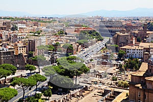 Color panoramic view Rome