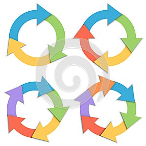 Color paper circular arrows