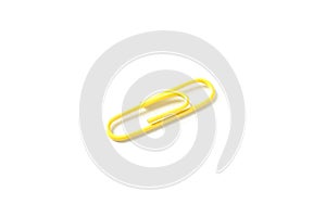 Color paper clip isolated on white background