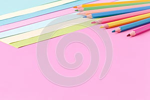 Color papers geometry flat composition background